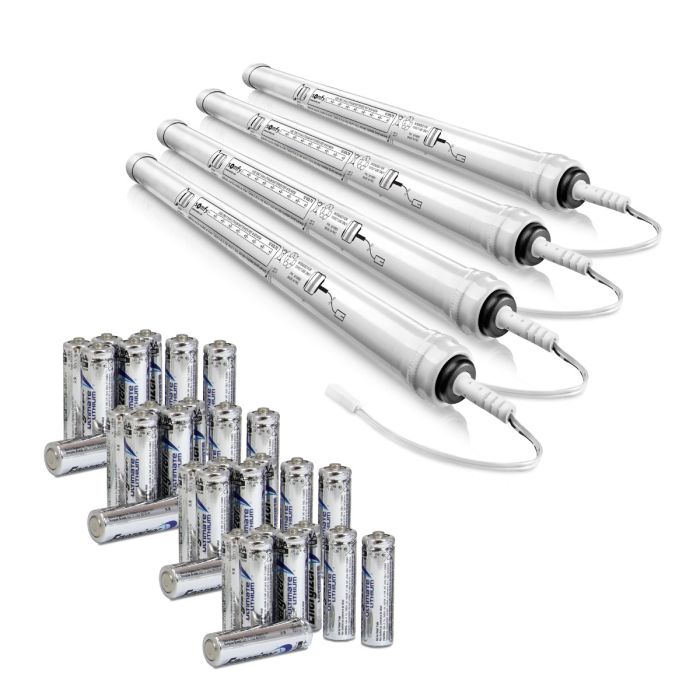 12V DC Reloadable Battery Tube with 8 AA Lithium Batteries Bundle (9018685 - 9014834) 4-Pack