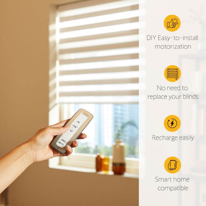 Somfy CLEVER™ DIY Tilt Blind Motor Rechargeable Natural Kit